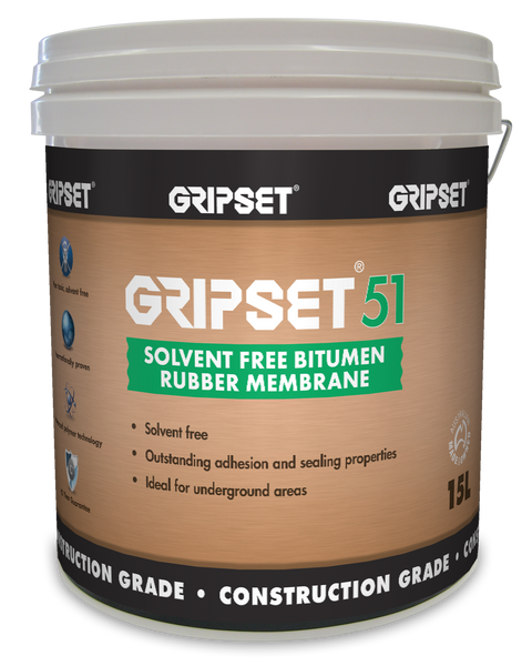 Gripset 51 Solvent Free Bitumen Rubber Membrane 15Litre